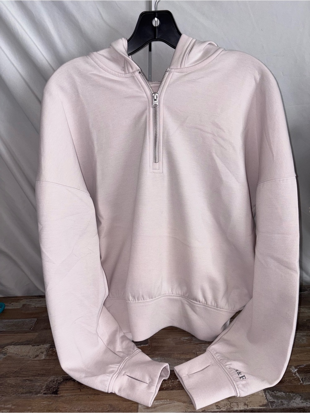 abercrombie kids Light Pink Half-Zip Hoodie Sweater